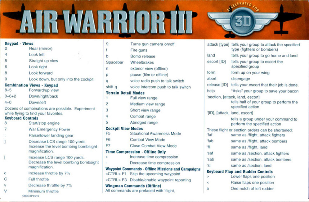 Air Warrior 3 - zadn vnitn CD obal