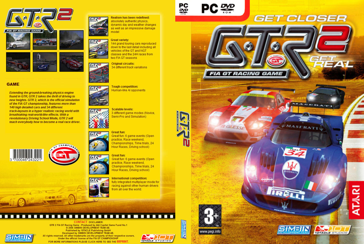 GTR 2: FIA GT Racing Game - DVD obal