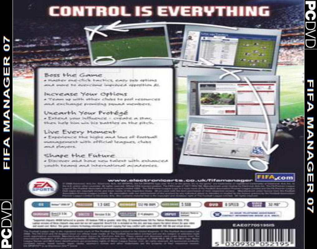FIFA Manager 07 - zadn CD obal