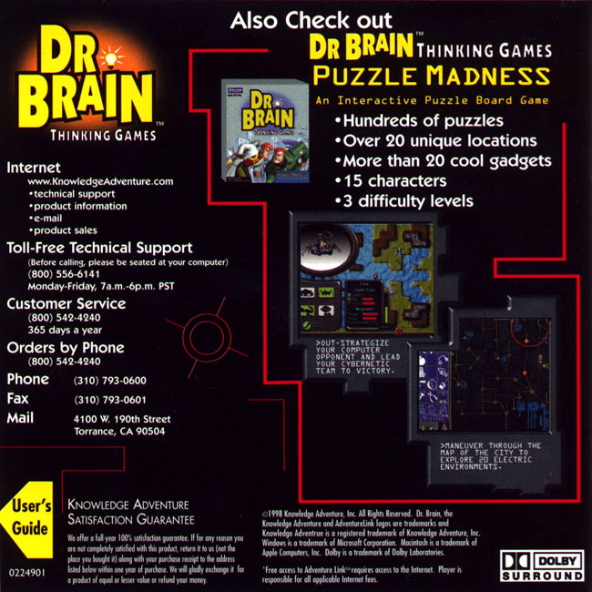 Dr. Brain Thinking Games: IQ Adventure - pedn vnitn CD obal