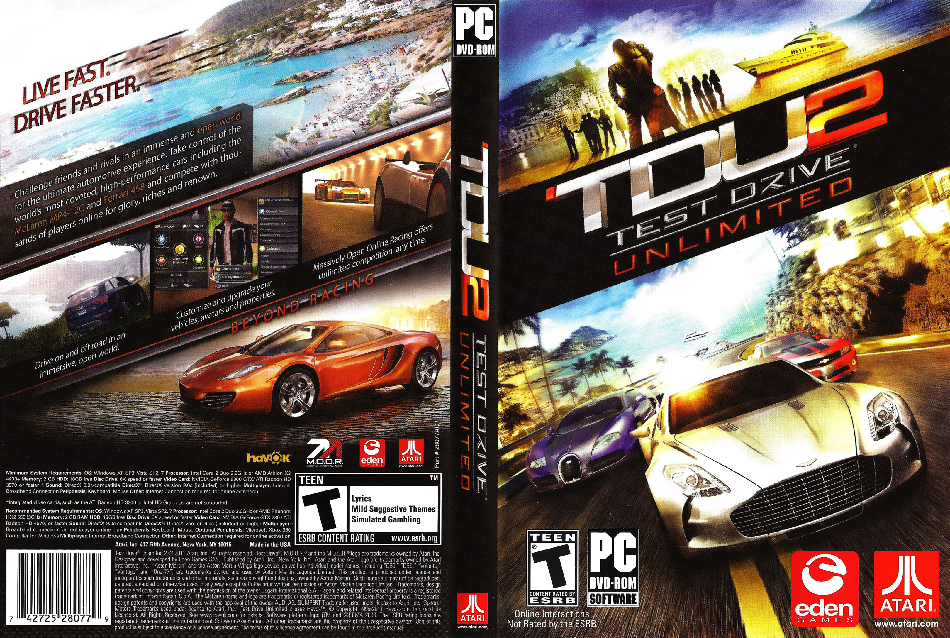 Test Drive Unlimited 2 - DVD obal