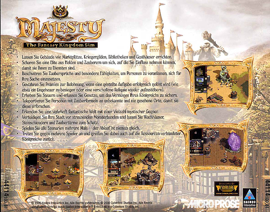 Majesty: The Fantasy Kingdom Sim - zadn CD obal