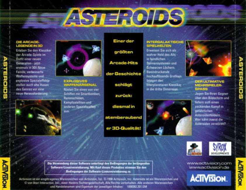 Asteroids - zadn CD obal