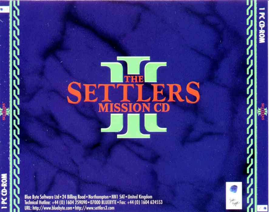 Settlers 3: Mission Disk - zadn CD obal