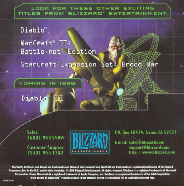StarCraft - pedn vnitn CD obal