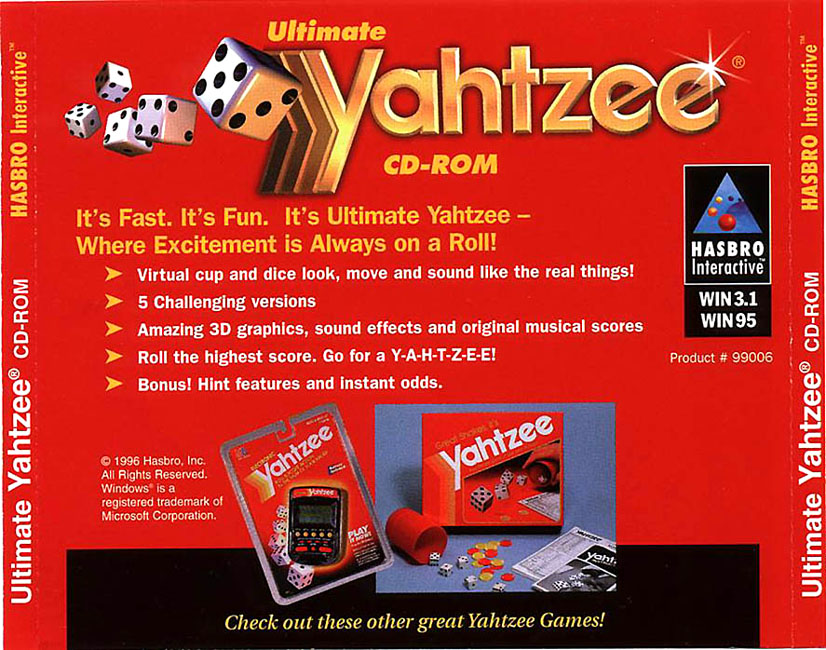 Ultimate Yahtzee - zadn CD obal