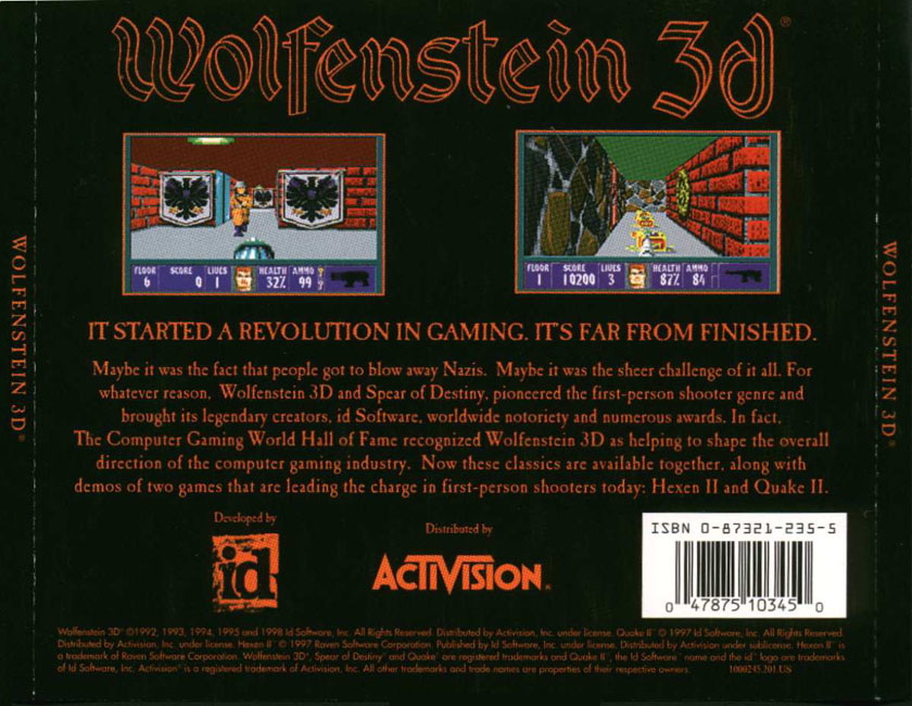 Wolfenstein 3D - zadn CD obal