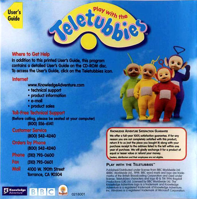 Play with the Teletubbies - pedn vnitn CD obal