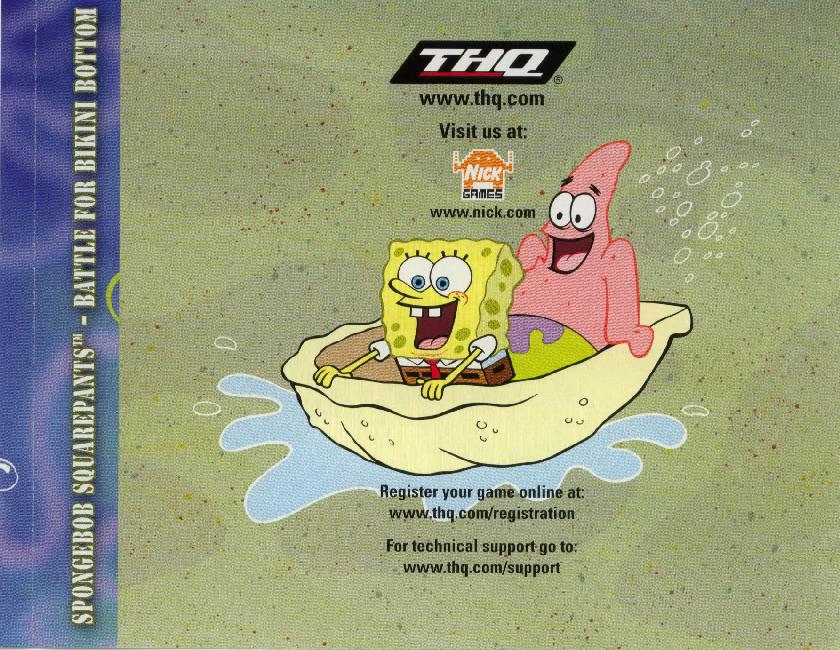SpongeBob SquarePants: Battle For Bikini Bottom - zadn vnitn CD obal