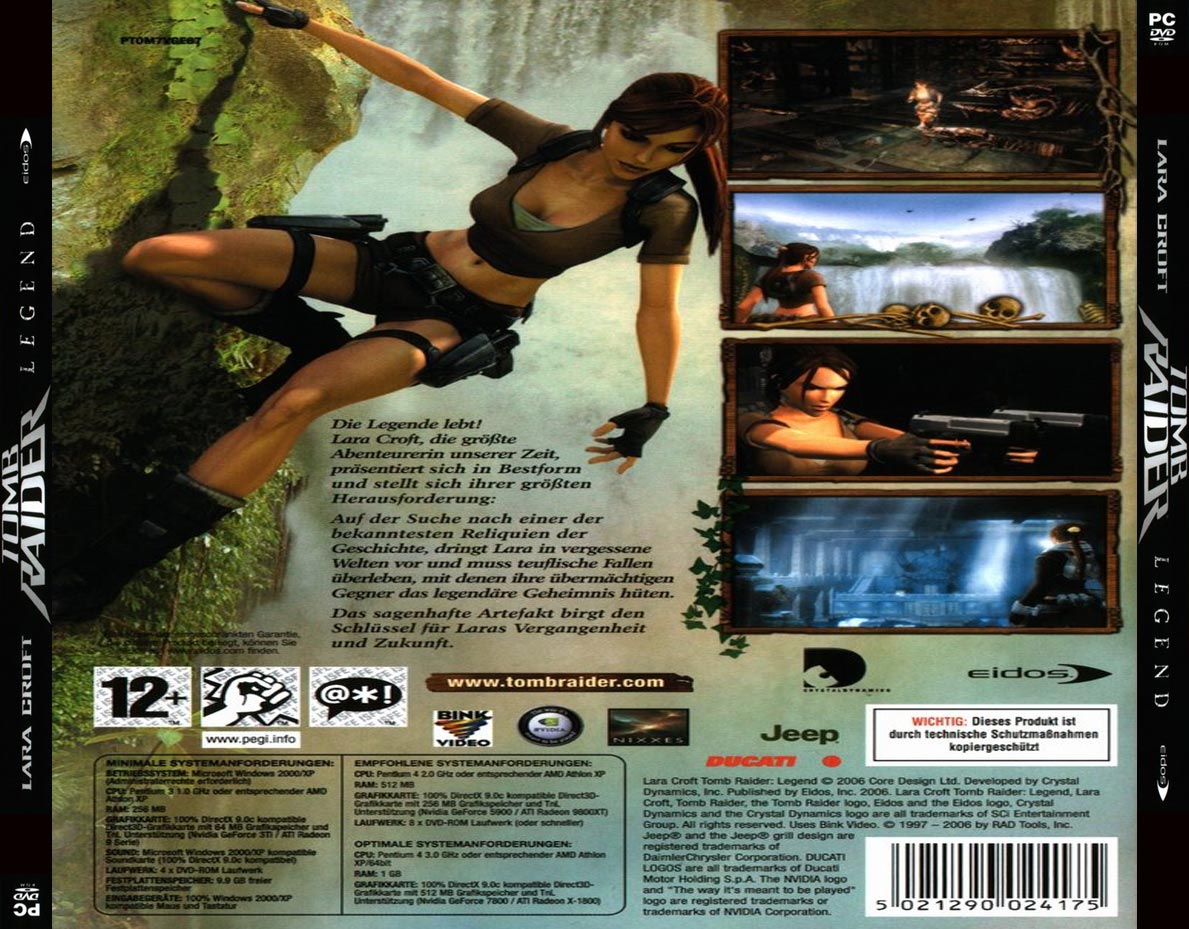 Tomb Raider 7: Legend - zadn CD obal