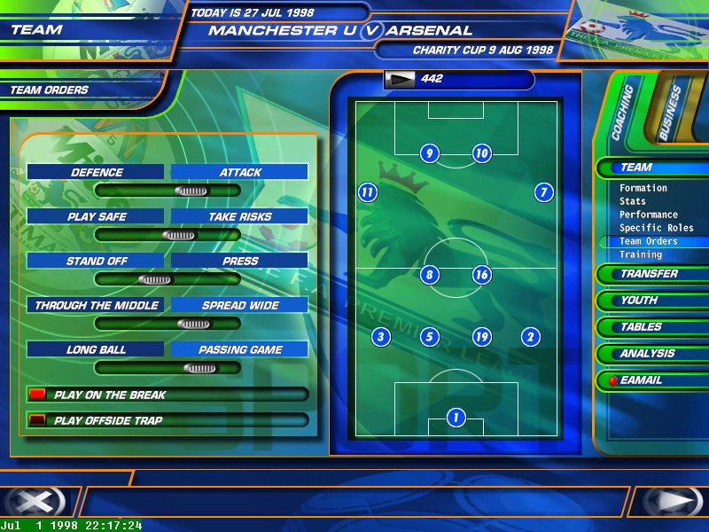 F.A. Premier League Football Manager 99 - screenshot 22