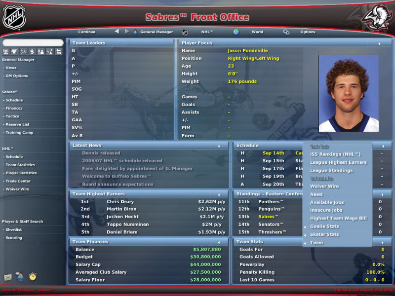 NHL Eastside Hockey Manager 2007 - screenshot 5